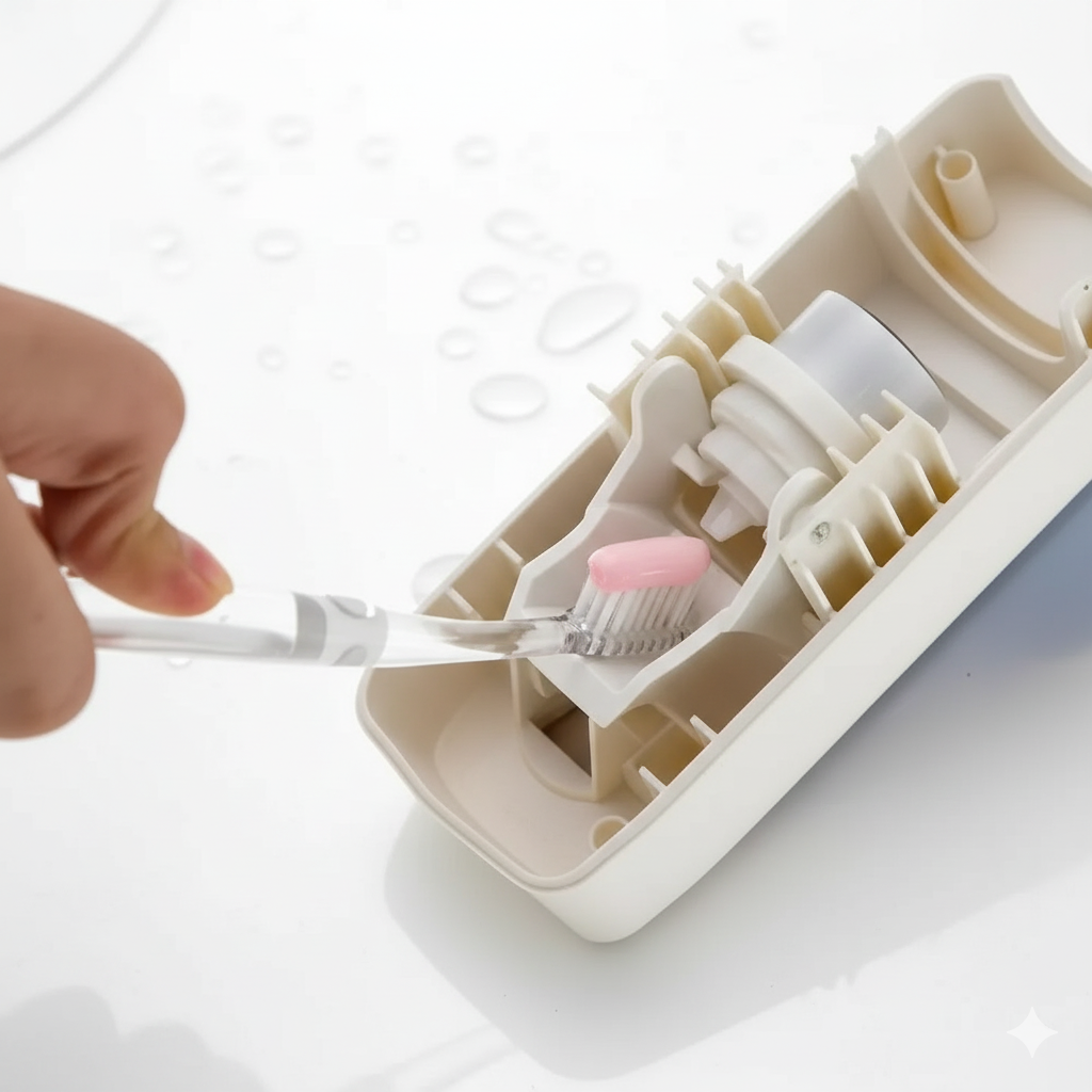 অটোমেটিক টুথপেস্ট ডিসপেন্সার উইথ  টুথব্রাশ হোল্ডার