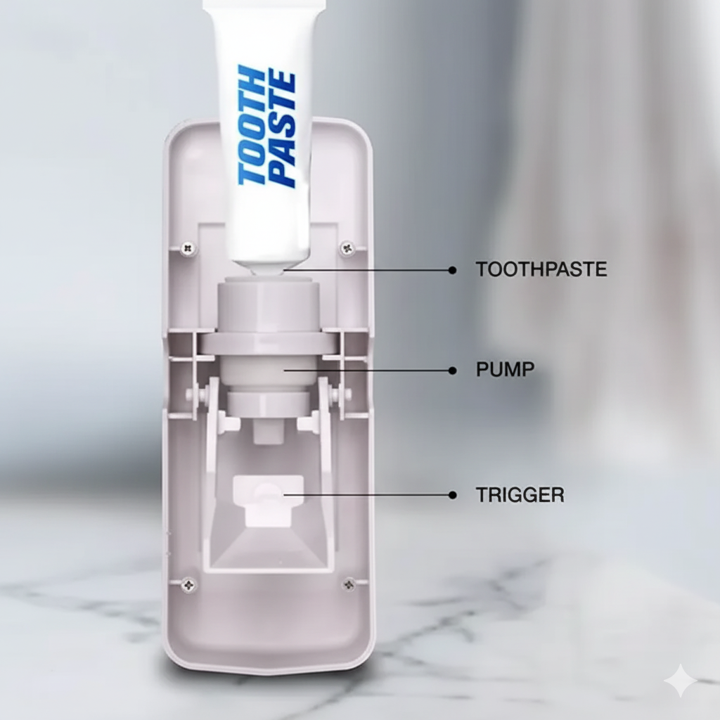 অটোমেটিক টুথপেস্ট ডিসপেন্সার উইথ  টুথব্রাশ হোল্ডার