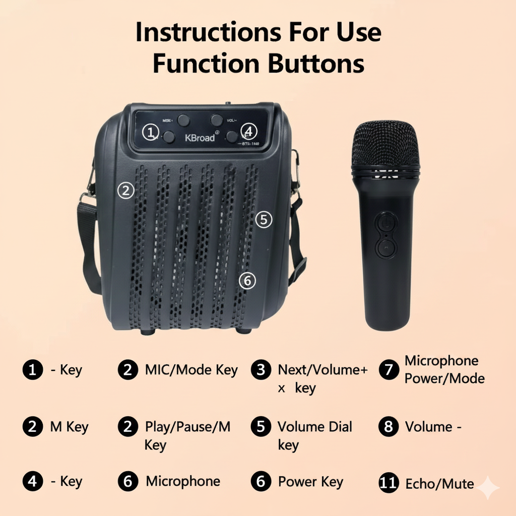 KBroad party speaker KTS-1916 Bluetooth Speaker with Microphone