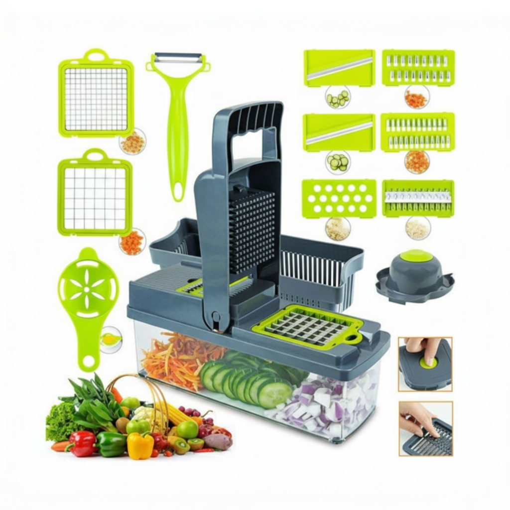 ১৬ -ইন-১ মাল্টি-ফাংশনাল সবজি কাটার ও স্লাইসর