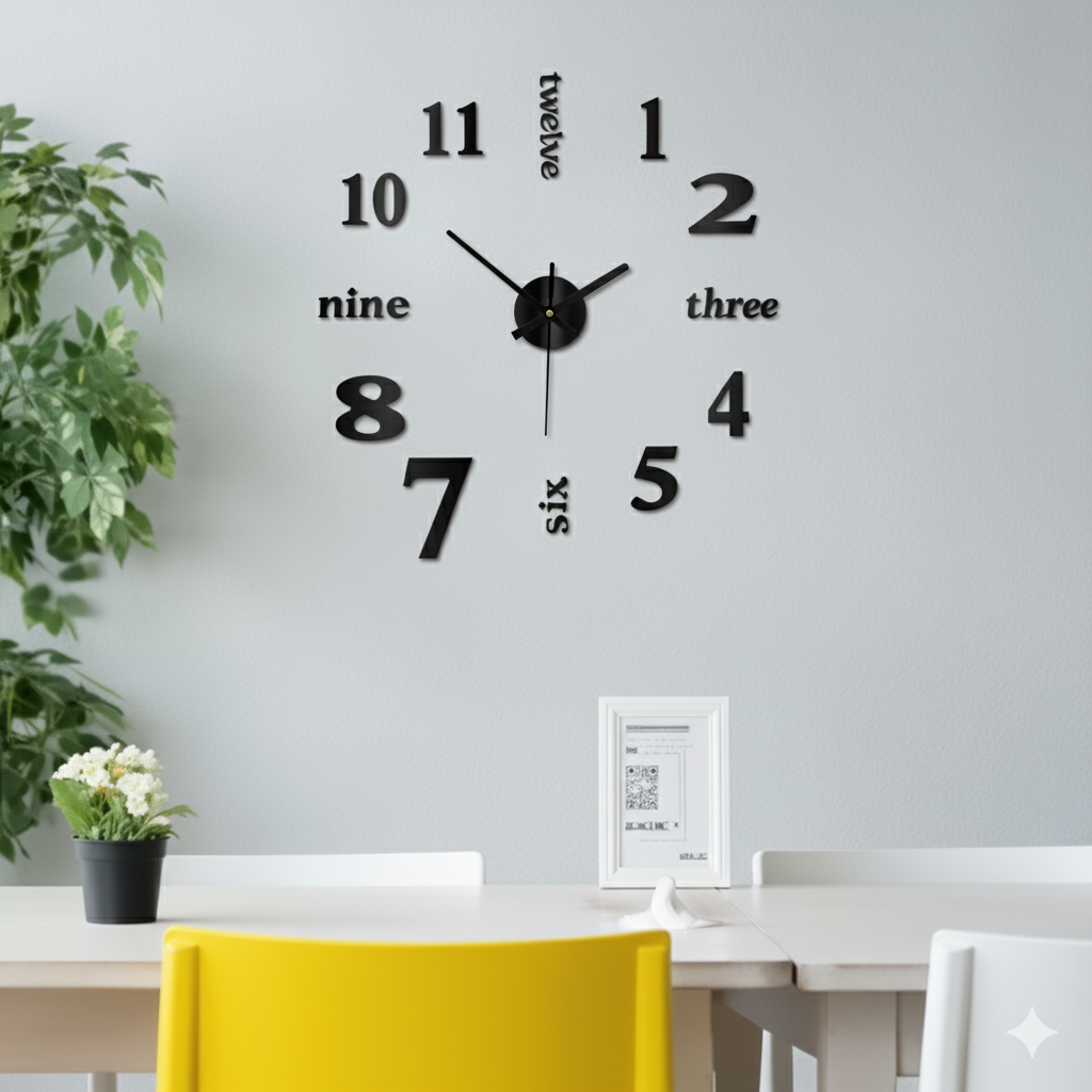 ডিজিটাল 3D দেয়াল ঘড়ি