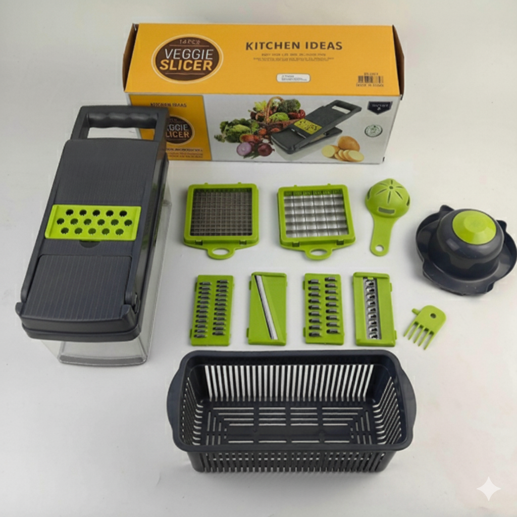 ১৬ -ইন-১ মাল্টি-ফাংশনাল সবজি কাটার ও স্লাইসর