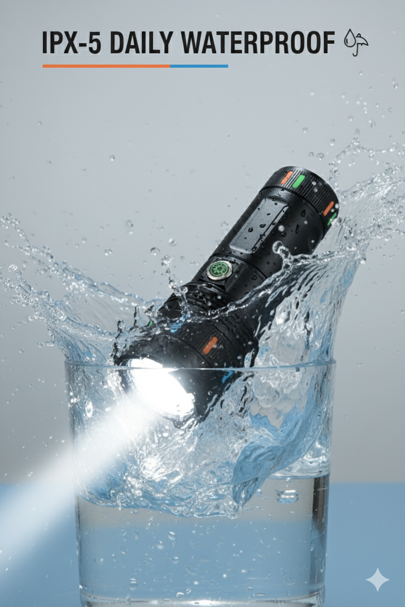 সুপার ব্রাইট হোয়াইট লেজার রিচার্জেবল টর্চলাইট (১৮৬৫০ mAh)