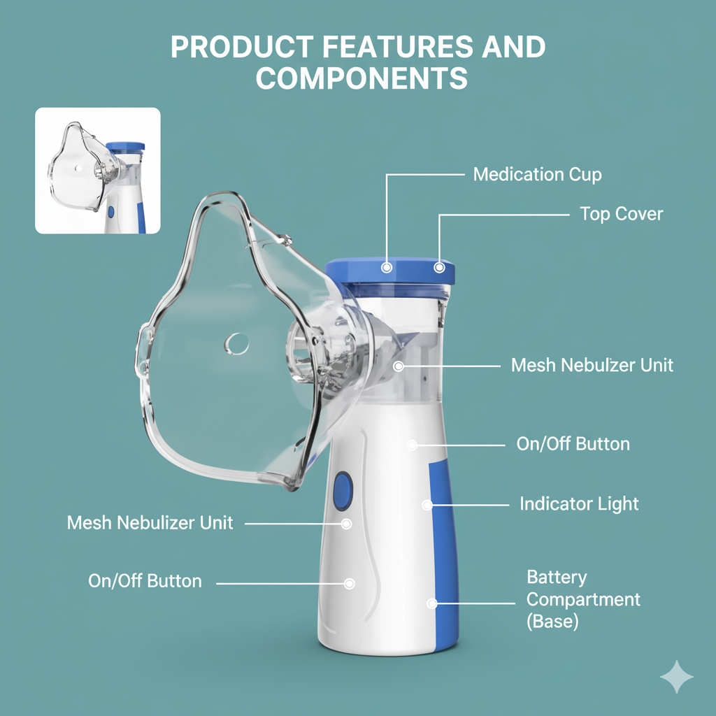 রিচার্জেবল পোর্টেবল মেশ নেবুলাইজার